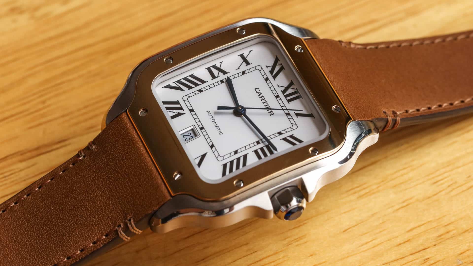 Santos de 2025 cartier leather strap