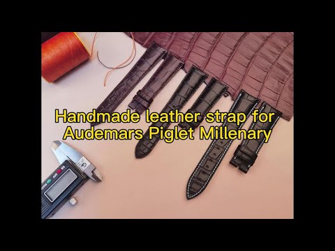 Handmade Custom Audemars Piguet  Millenary curved end leather watch strap replacement watch band