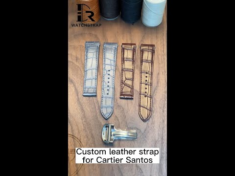 Add replacement deployant clasp with push button for New Cartier Santos | Drwatchstrap