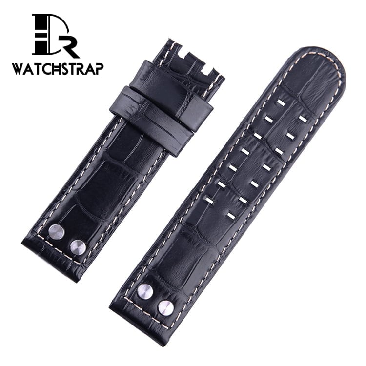 Nylon Watch Strap - 22mm - Metal Buckle - Military Black - CMILIN22