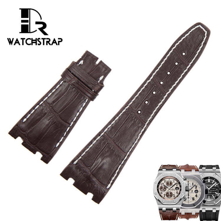 Custom best quality High-end replacement brown America Alligator Crocodile audemars piguet leather strap and watch band compitable for the Audemars Piguet Royal Oak Mens luxury watches 42mm watchband online for sale with multi colors and sizes at a low price