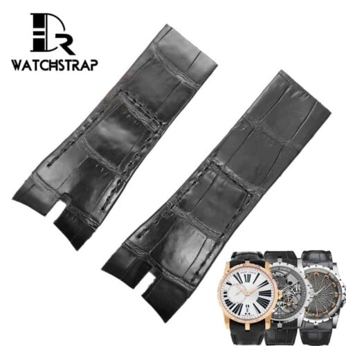 1602502322-Replacement-watch-band-for-Roger-Dubuis-EXCALIBUR-EASYDIVER-Black-Leather-watch-strap-Genuine-alligator Replacement Roger Dubuis Excalibur strap