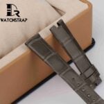Custom Breguet Type XX 3810 black Alligator leather watch band strap cream stitching (3)