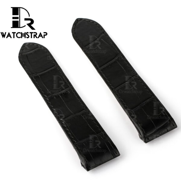 Custom handmade best quality replacement Black America Alligator Leather Cartier Santos 100 watch straps and watch bands Cartier Santos 100 Midsize Large Chronograph XL size watches - OEM aftermarket high-end leather watchbands online at a low price