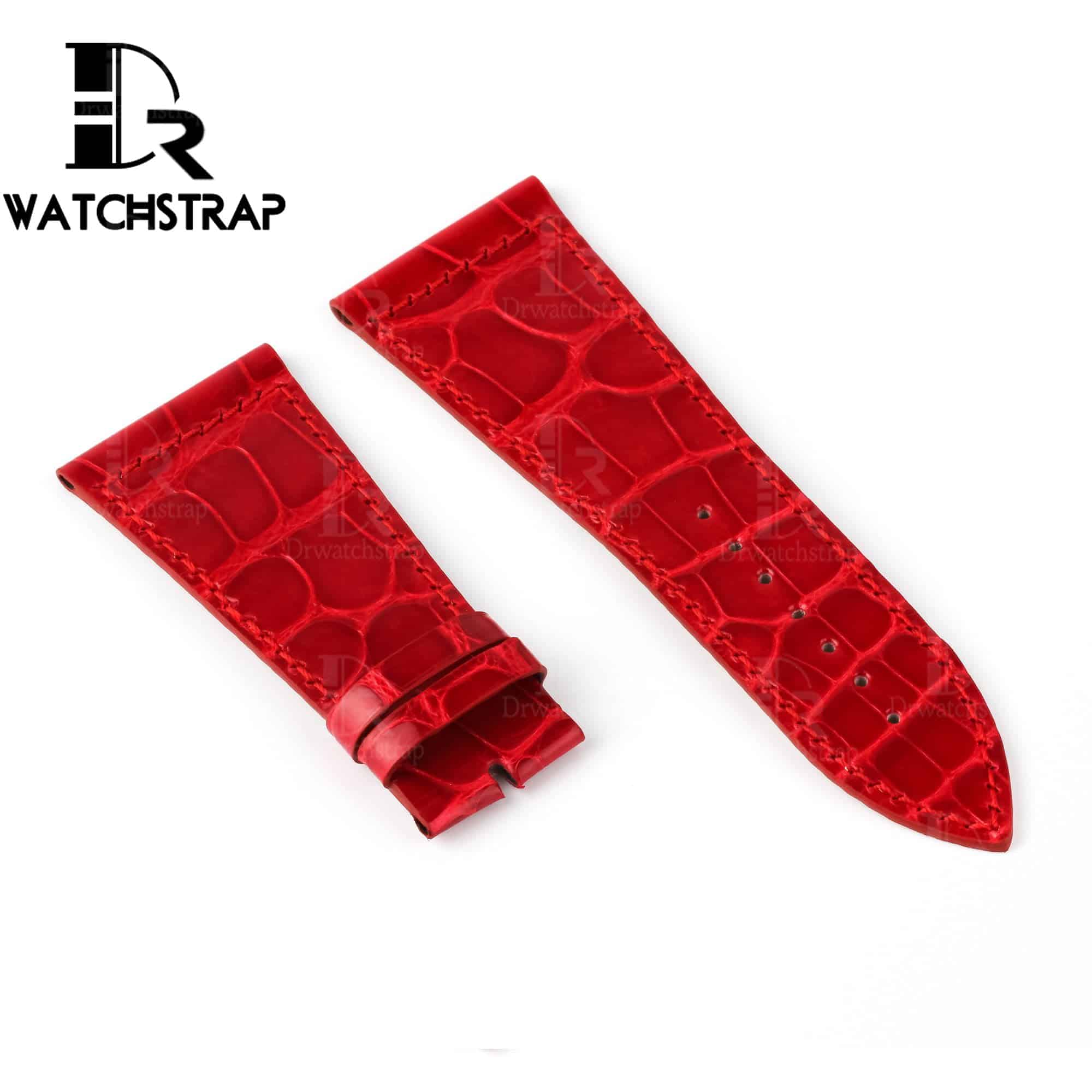 Replacement-Red-Leather-Watch-Band-Strap-Fit-For-Franck-Muller-Master-Square-6000K-SC-DT
