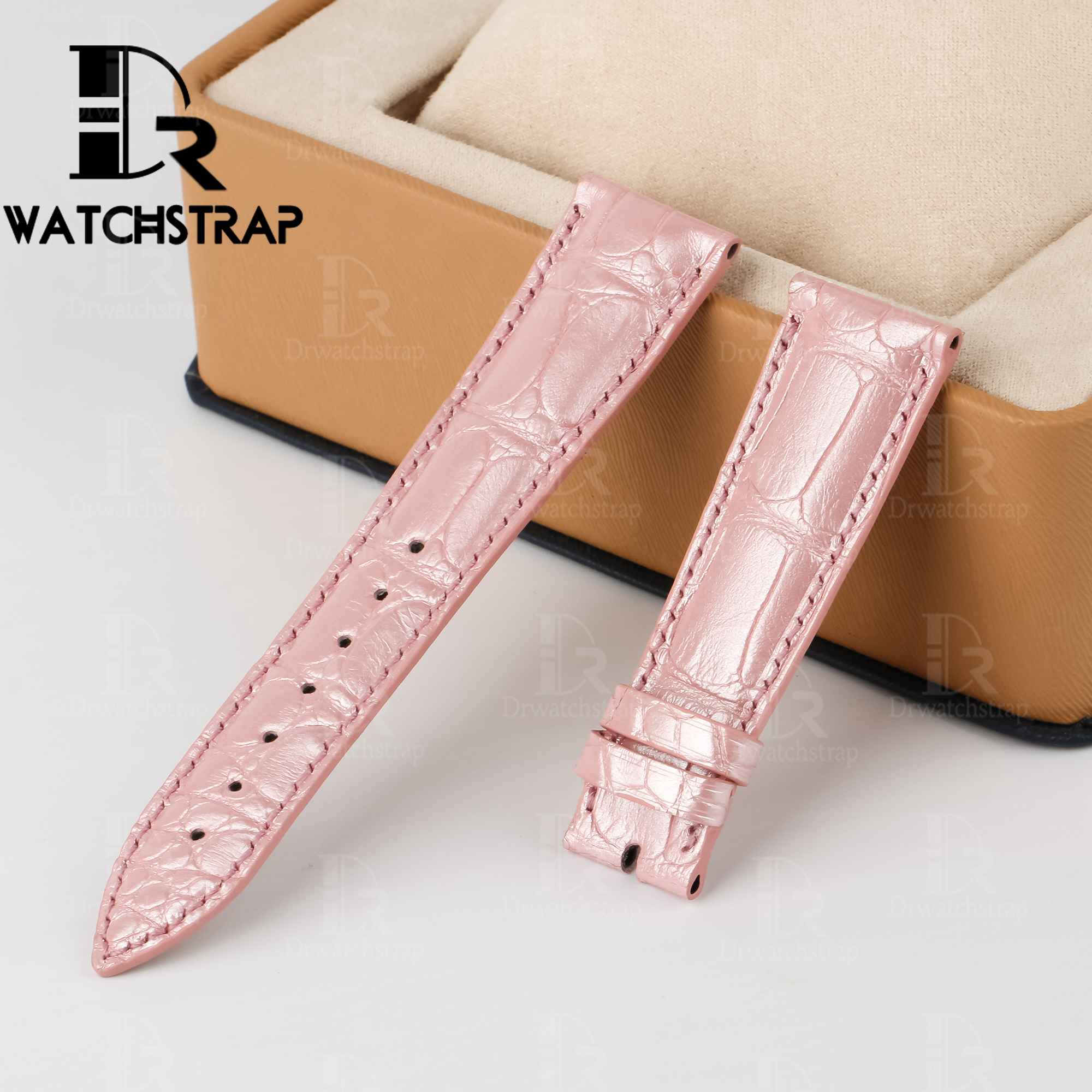 Best quality crocodile Pink America Alligator replacement Franck Muller leather strap and watch band for Franck Muller Casablanca 8880 luxury color dreams wristwatch - High-end watchbands online