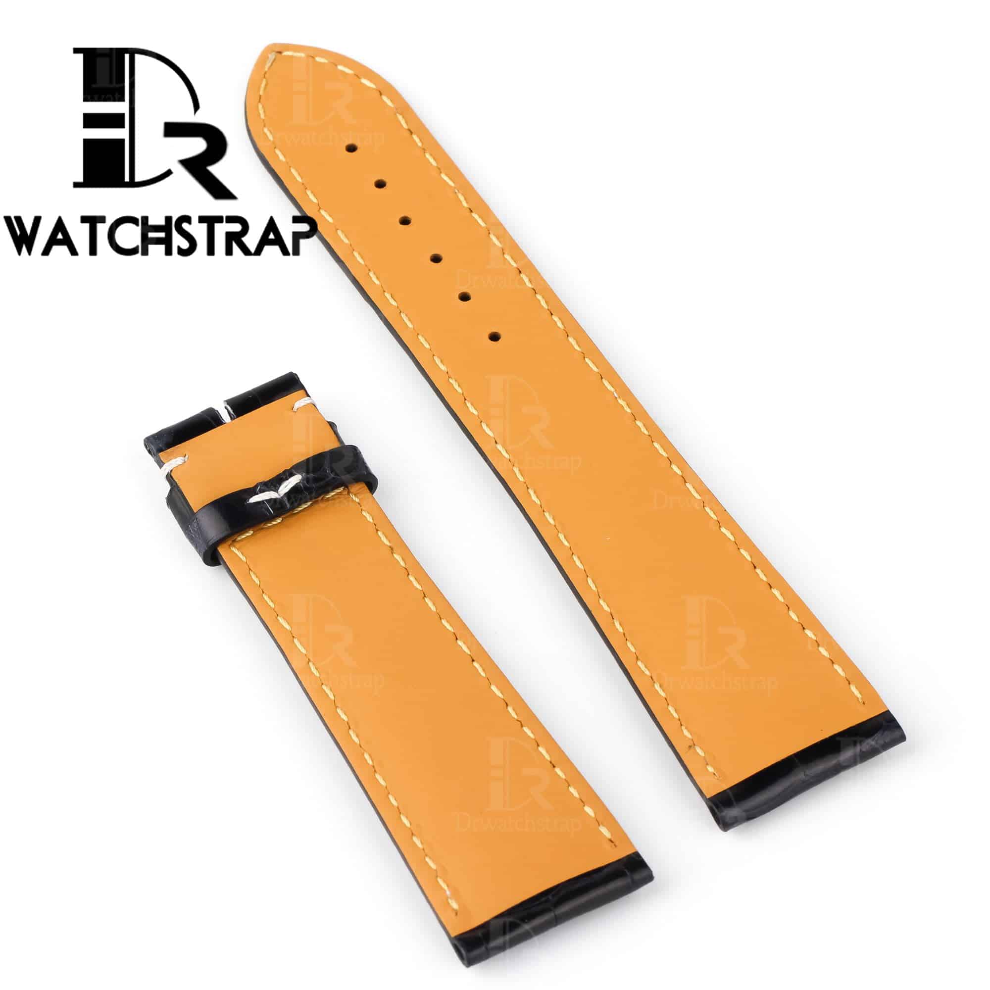 Buy Replacement America alligator leather watch band strap for Breitling Bentley Navitimer Superocean wristwatch strap