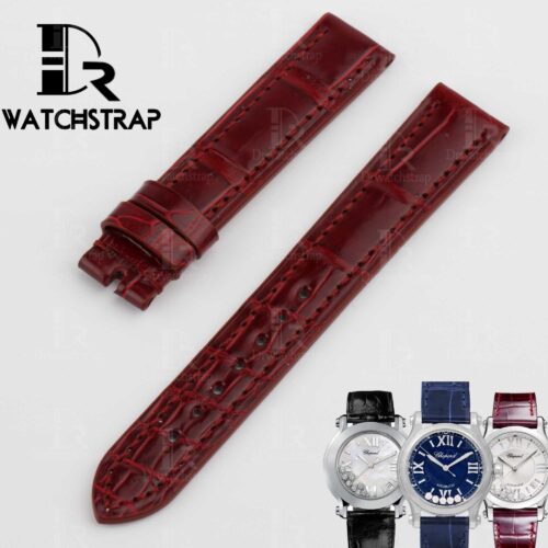 1603962779-Chopard-watches-happy-sport-diamond-30mm-red-alligator-leather-strap-band-watch (1) replacement dark red alligator leather strap band 18mm 15mm for Chopard watch happy sport diamond 30mm