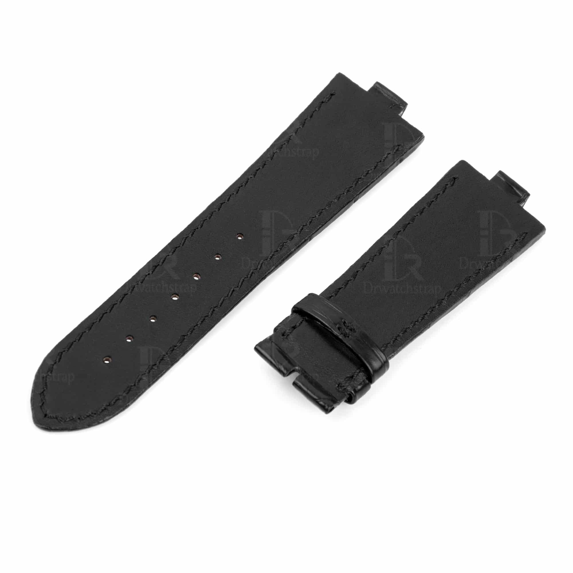 Vacheron Constantin Overseas Leather Strap replacement for sale Custom handmade Black American Alligator watch bands wholesale and retail