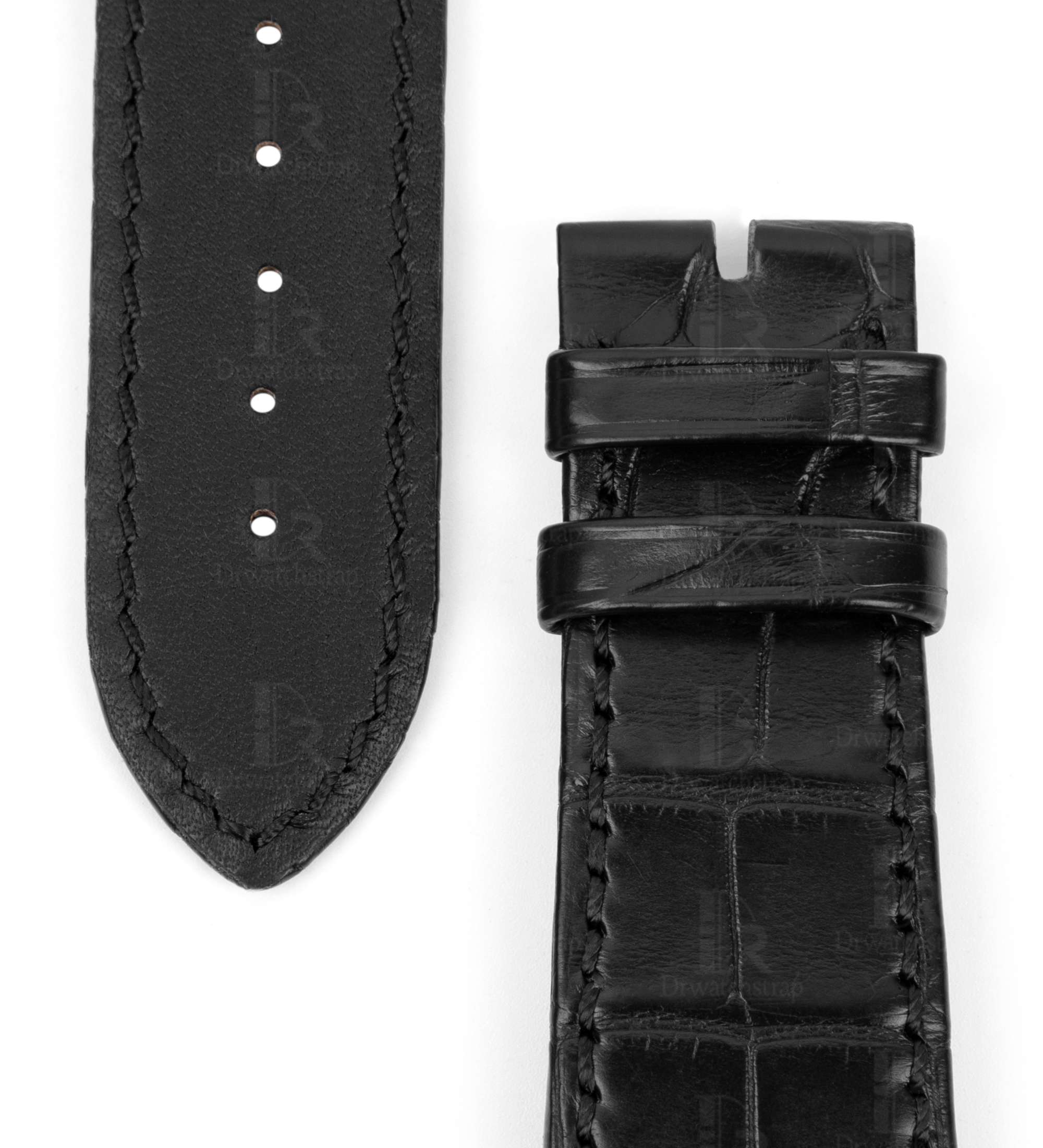 Vacheron Constantin Overseas Leather Strap replacement for sale Custom handmade Black American Alligator watch bands wholesale and retail