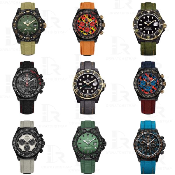 Custom 20mm Rolex Velcro watch strap replacement canvas watchbands for Rolex Omega Patek Philippe Blancpain sailcloth Canvas nylon strap online