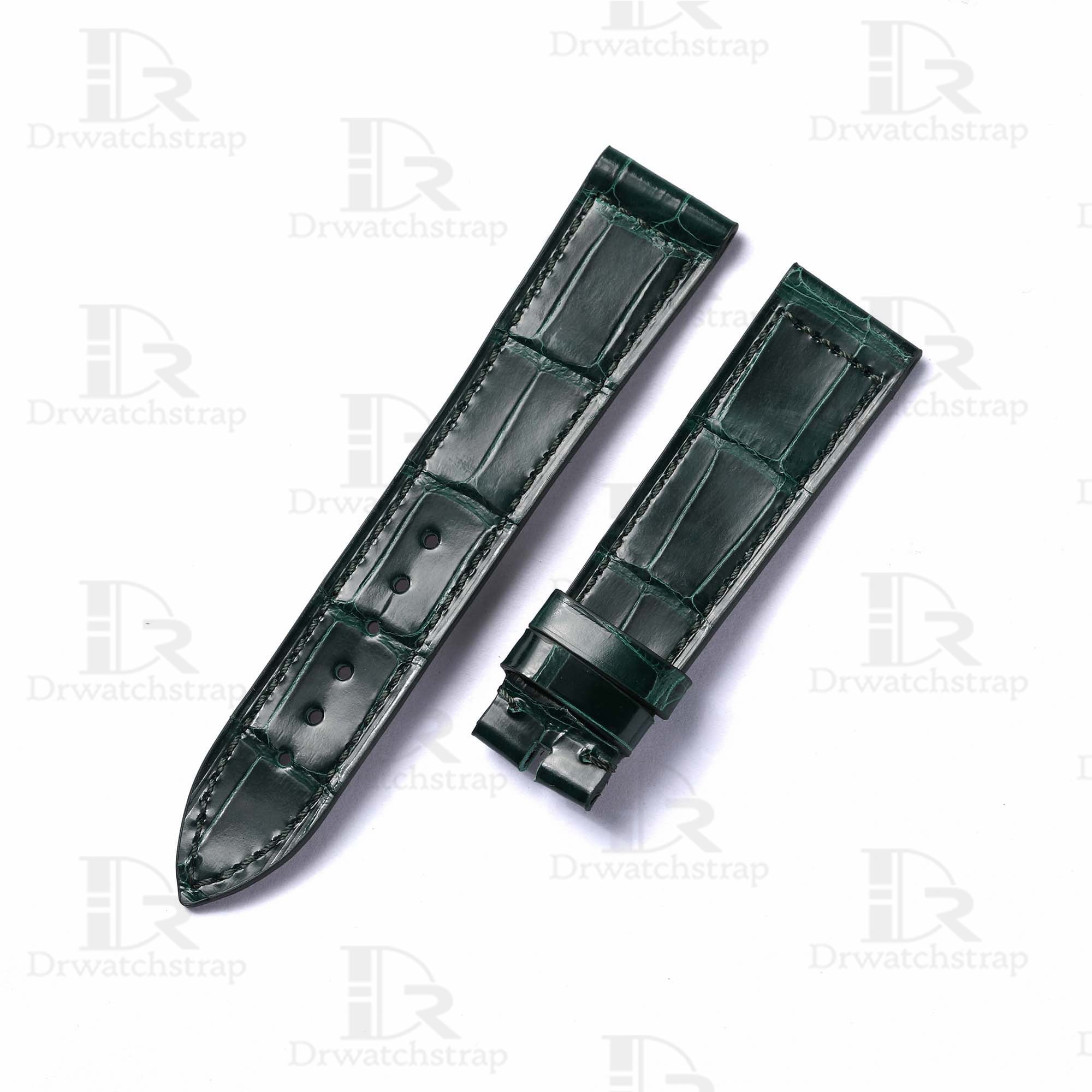 Buy custom Franck Muller Dark green leather watch straps 22mm 24mm 26mm watchbands replacement for sale