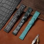 Custom strap replacement for Franck Muller Double Mystery black alligator watch band -handcrafted