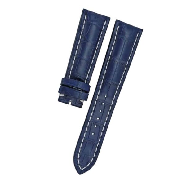 Custom genuine American Alligator Belly-Scale Blue leather watch strap replacement for Breitling Bentley Navitimer Superocean luxury watch