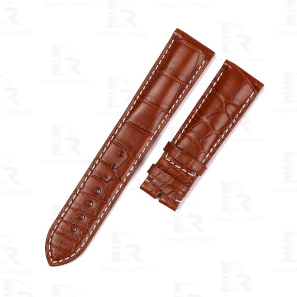 Genuine brown alligator leather watch strap for Breitling Bentley Navitimer Superocean