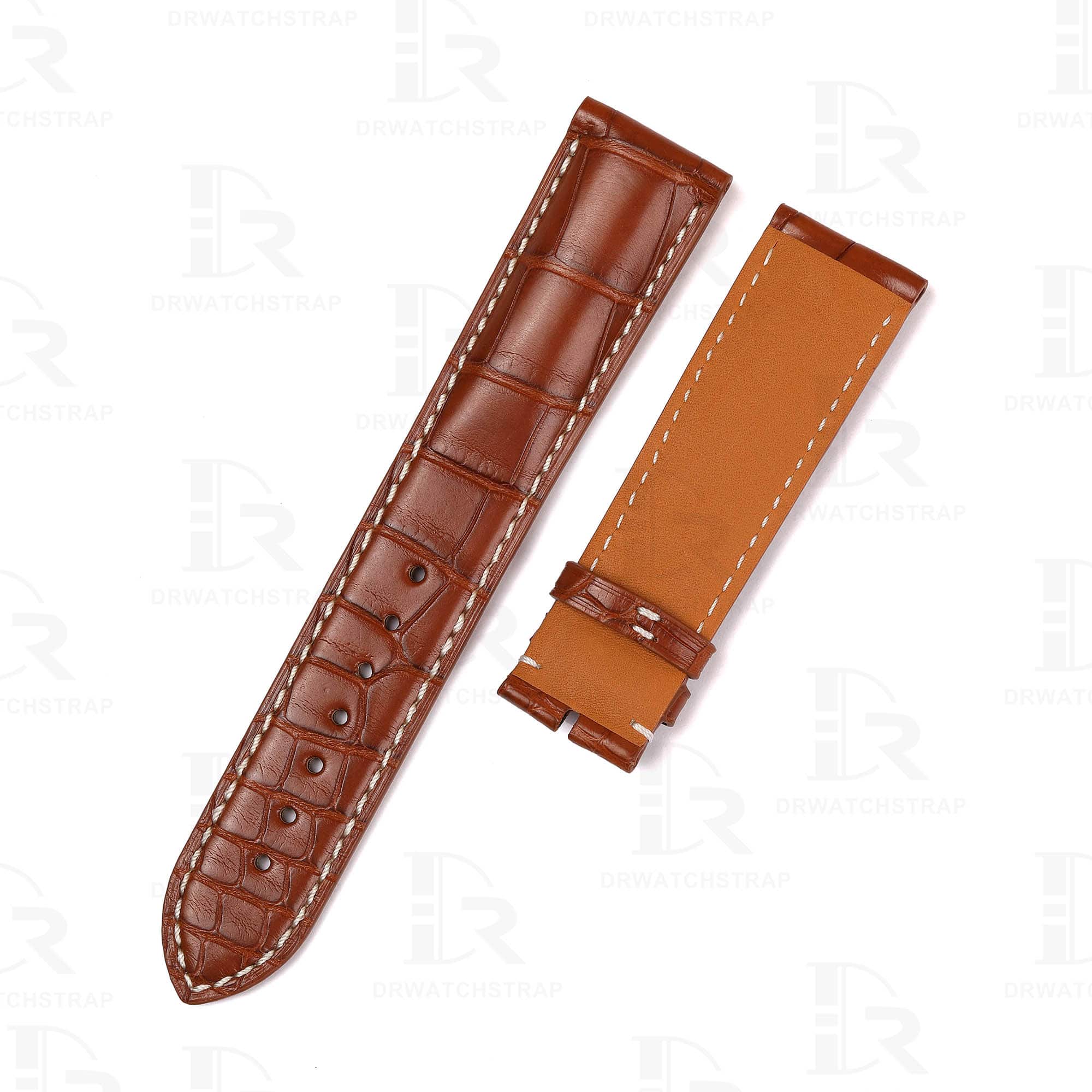 Genuine brown alligator leather watch strap for Breitling Bentley Navitimer Superocean