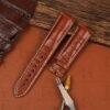Genuine brown alligator leather watch band Breitling Bentley Navitimer Superocean