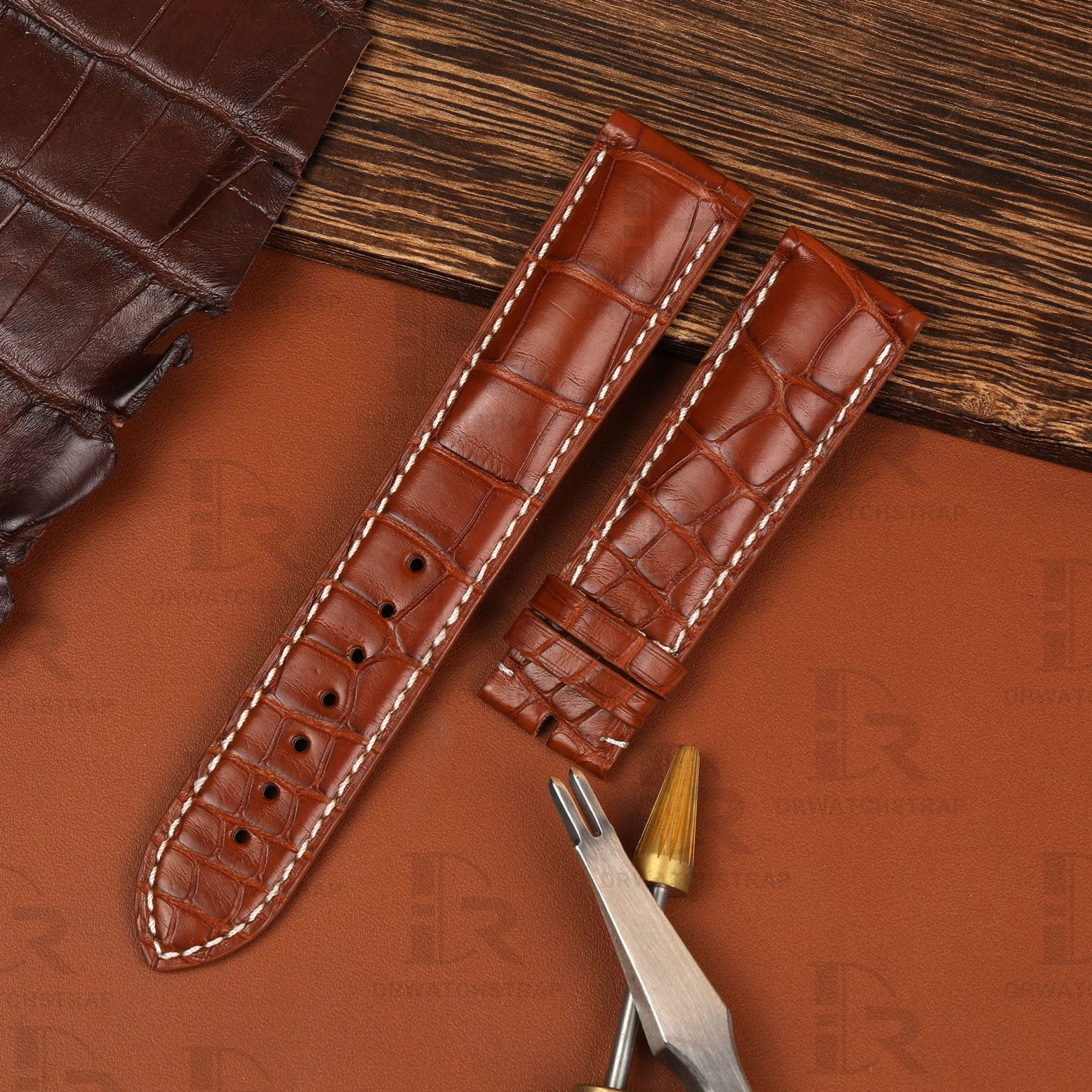 Custom Alligator Breitling Bentley Leather Strap | Drwatchstrap