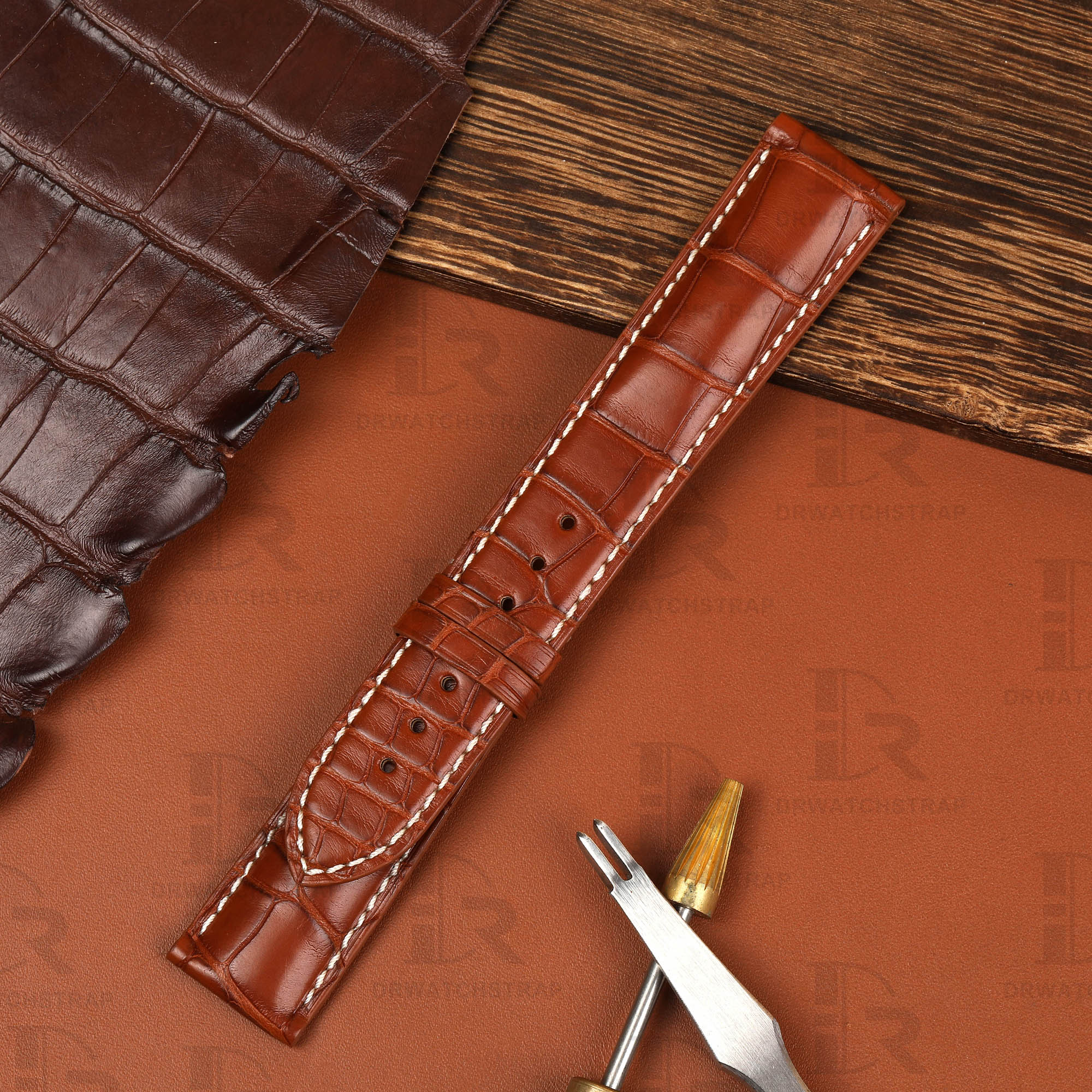 Soft and Pliable crocodile belly-scale leather material