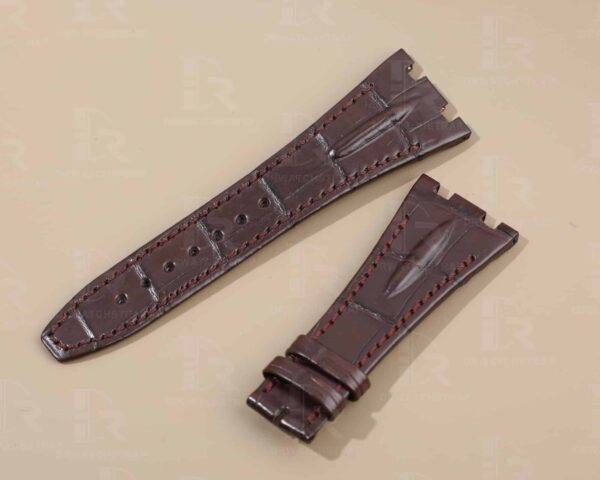 Custom handmade brown alligator replacement watchband fit for Audemars Piguet Royal Oak Mens Watch straps