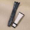 Custom handmade black alligator replacement watch bands fit for Audemars Piguet Royal Oak Mens Watch strap