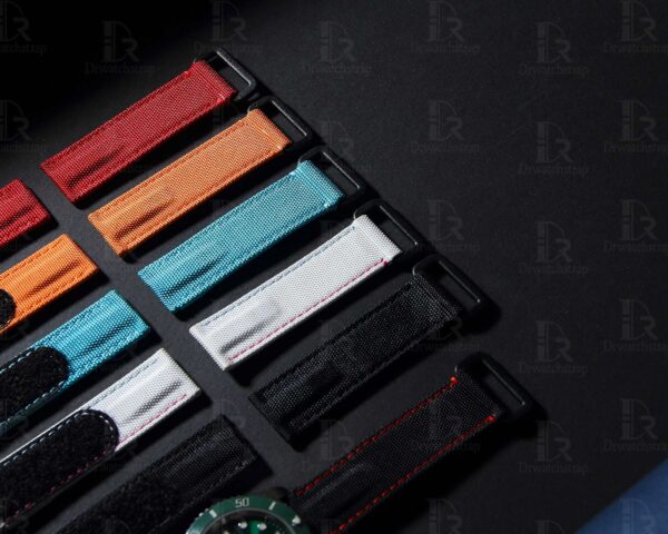 Rolex Velcro watch strap replacement 20mm canvas black blue green yellow red orange watchbands for Rolex Omega Patek Philippe Blancpain sailcloth Canvas nylon straps online