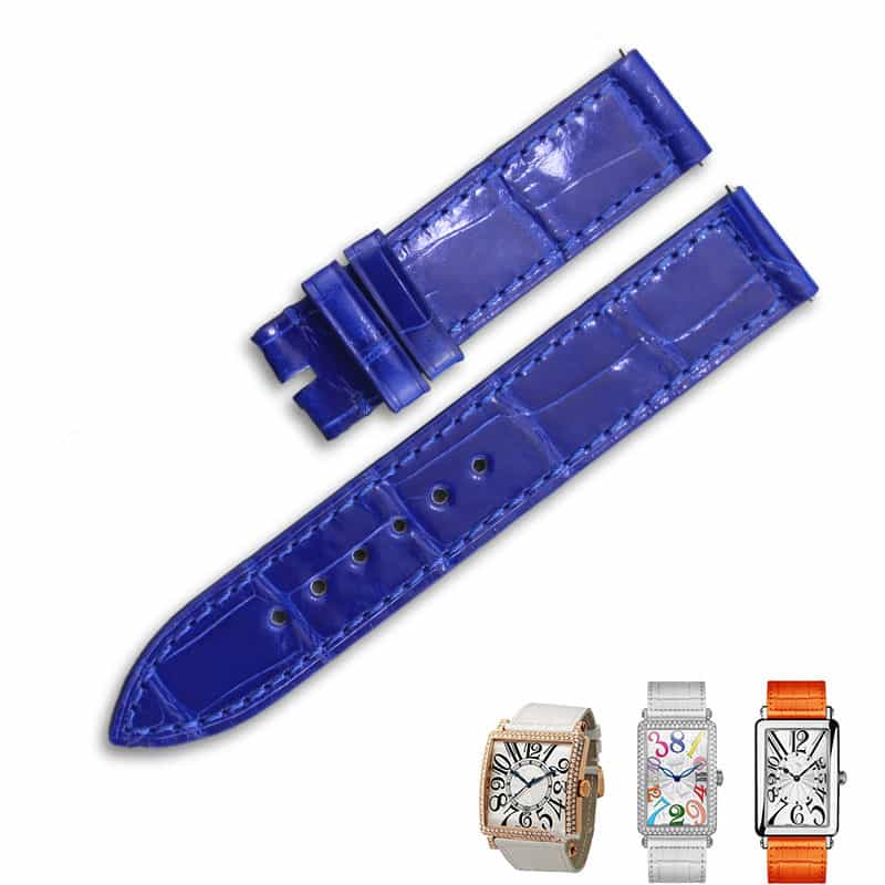 Replacement leather strap for Franck Muller Long Island watch band