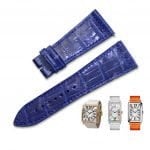 handmade crocodile watch band for Franck Muller Master Square 6000K purple leather strap – OEM (2)