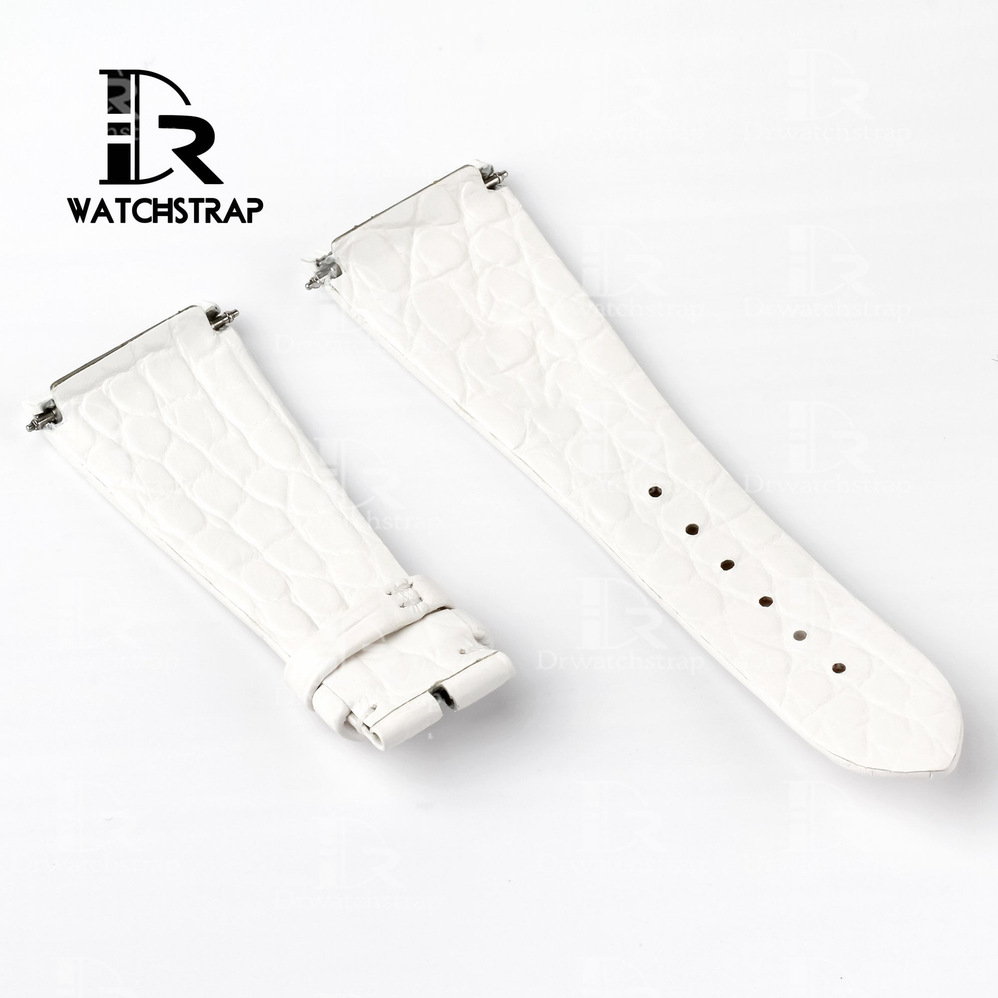 Aftermarket White leather band strap America Alligator fit for Corum Ti-Bridge Ladies watch