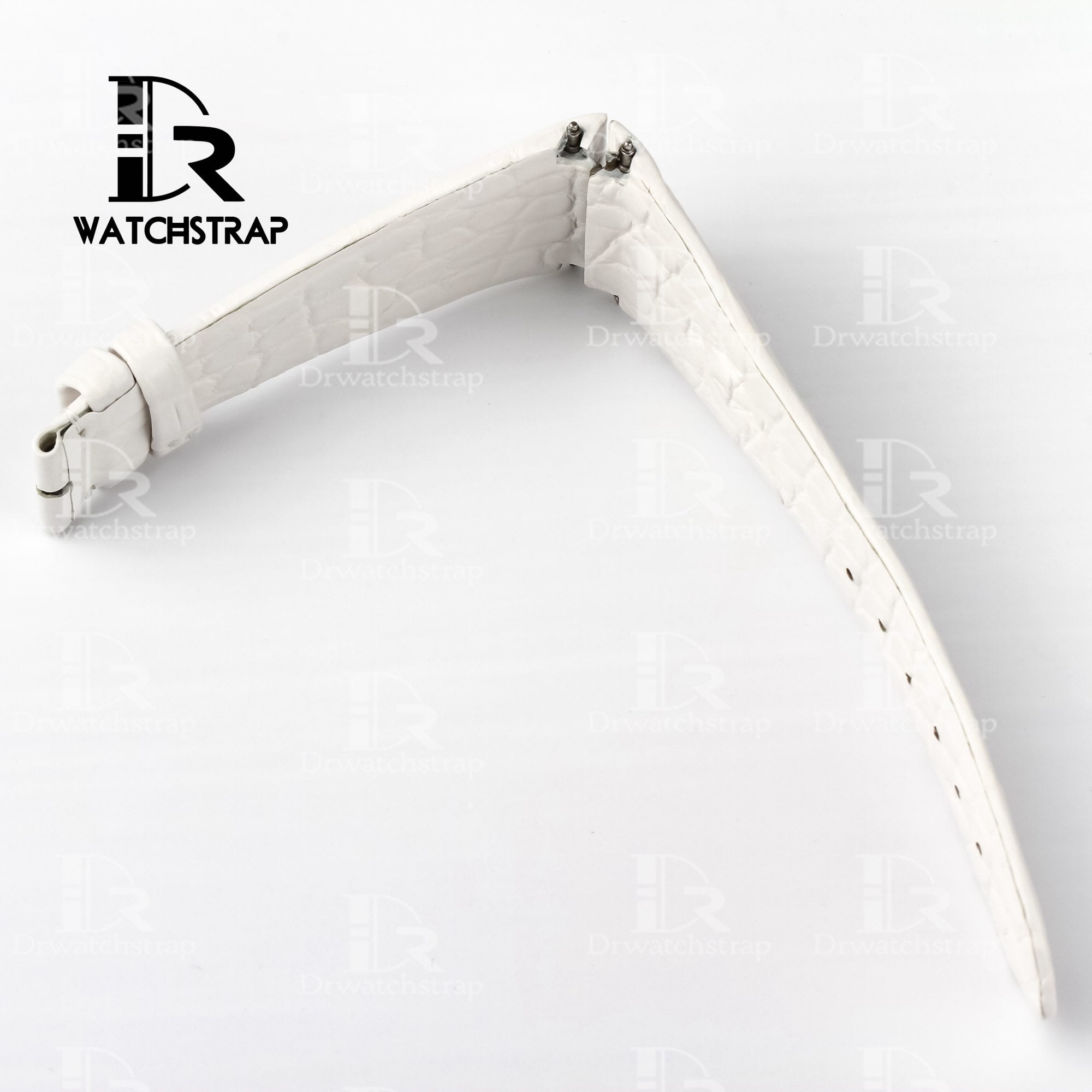 Replacement White leather band strap America Alligator fit for Corum Ti-Bridge Lady watch