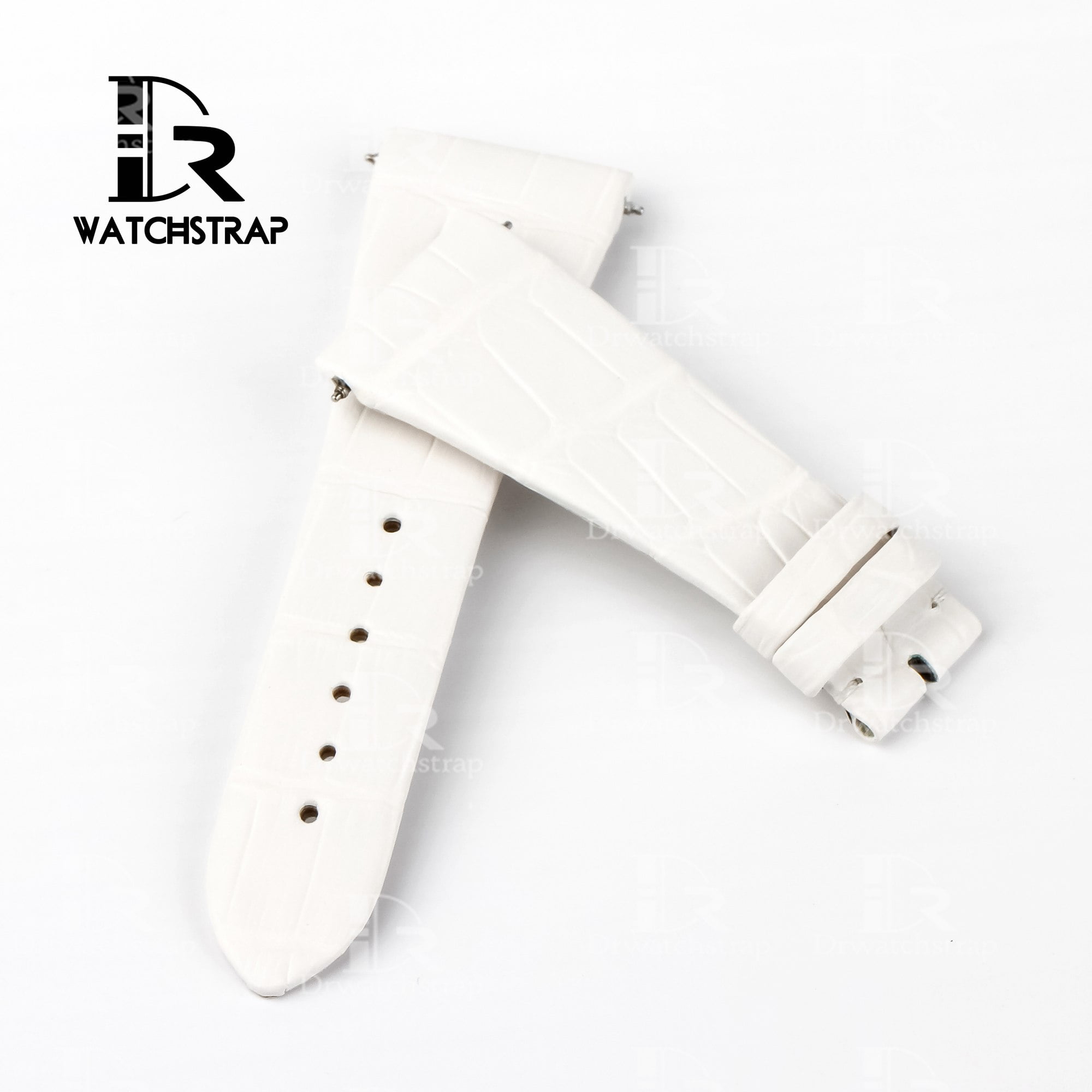 Replacement White leather bracelet band strap America Alligator fit for Corum Ti-Bridge Lady watch