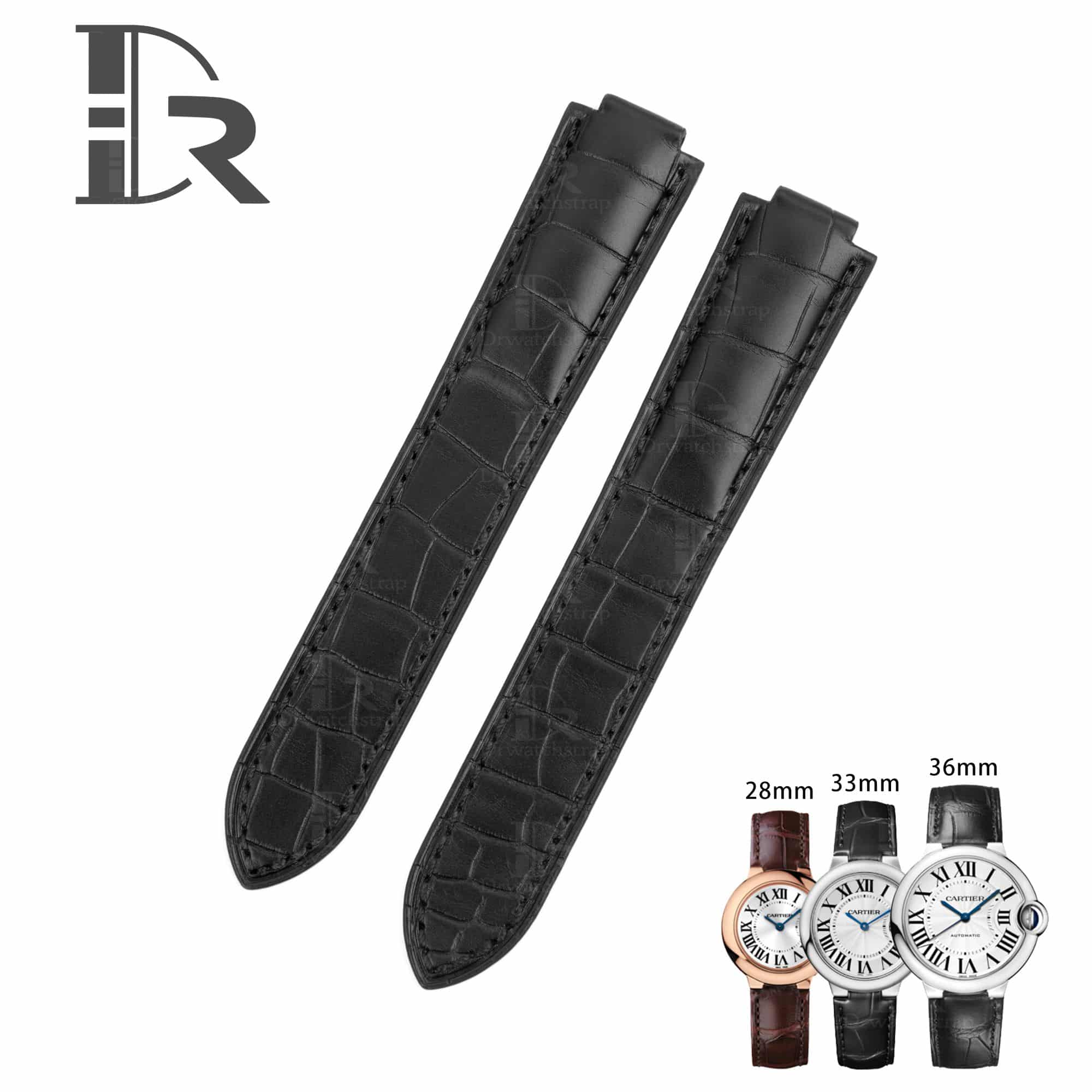 Replacement Cartier Ballon Bleu leather strap black replacement black blue pink brown watchbands for Cartier Ballon Bleu watches 33mm 36mm 42mm 43mm best quality straps online for sale