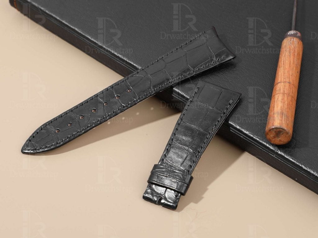 Custom handmade Patek Philippe black leather watch band for the Grand Complications, Calatrava, CALATRAVA watch straps 12mm 14mm 16mm 18mm 19mm 20mm 21mm 22mm 23mm 24mm