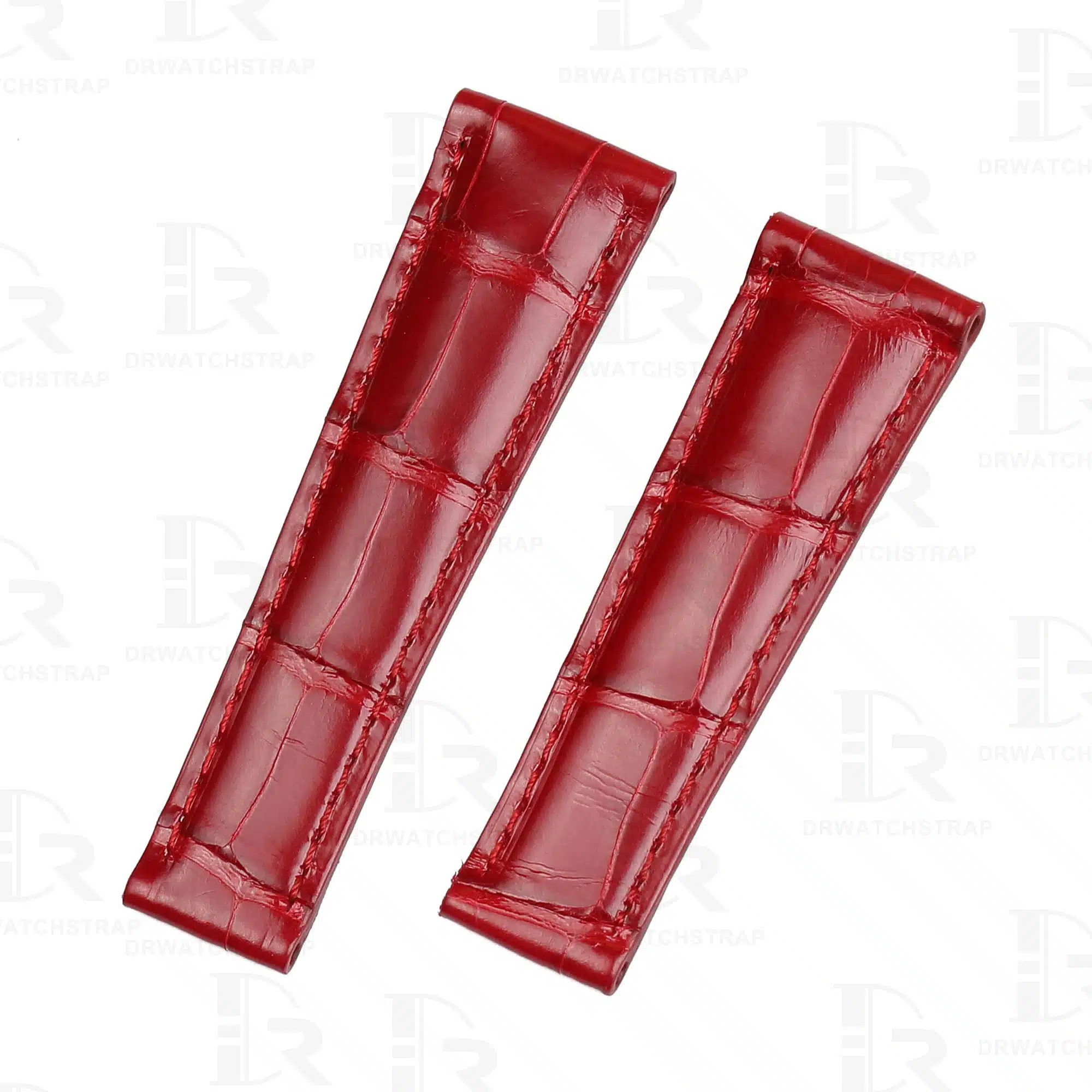 Buy custom handmade red Grade A alligator crocodile leather watch strap and watch band replacement 20mm fit for rolex daytona luxury watches - Shop the high-end alligator straps onli