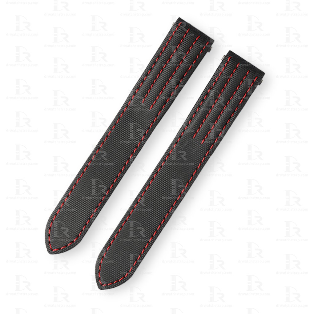 Buy Custom best quality black canvas nylon for Cartier Roadster 2510 xl Quickswitch handmade strap and watch band fabric replacement Chronograph Non Chronograph mens and womens 19mm 20mm watch (4)