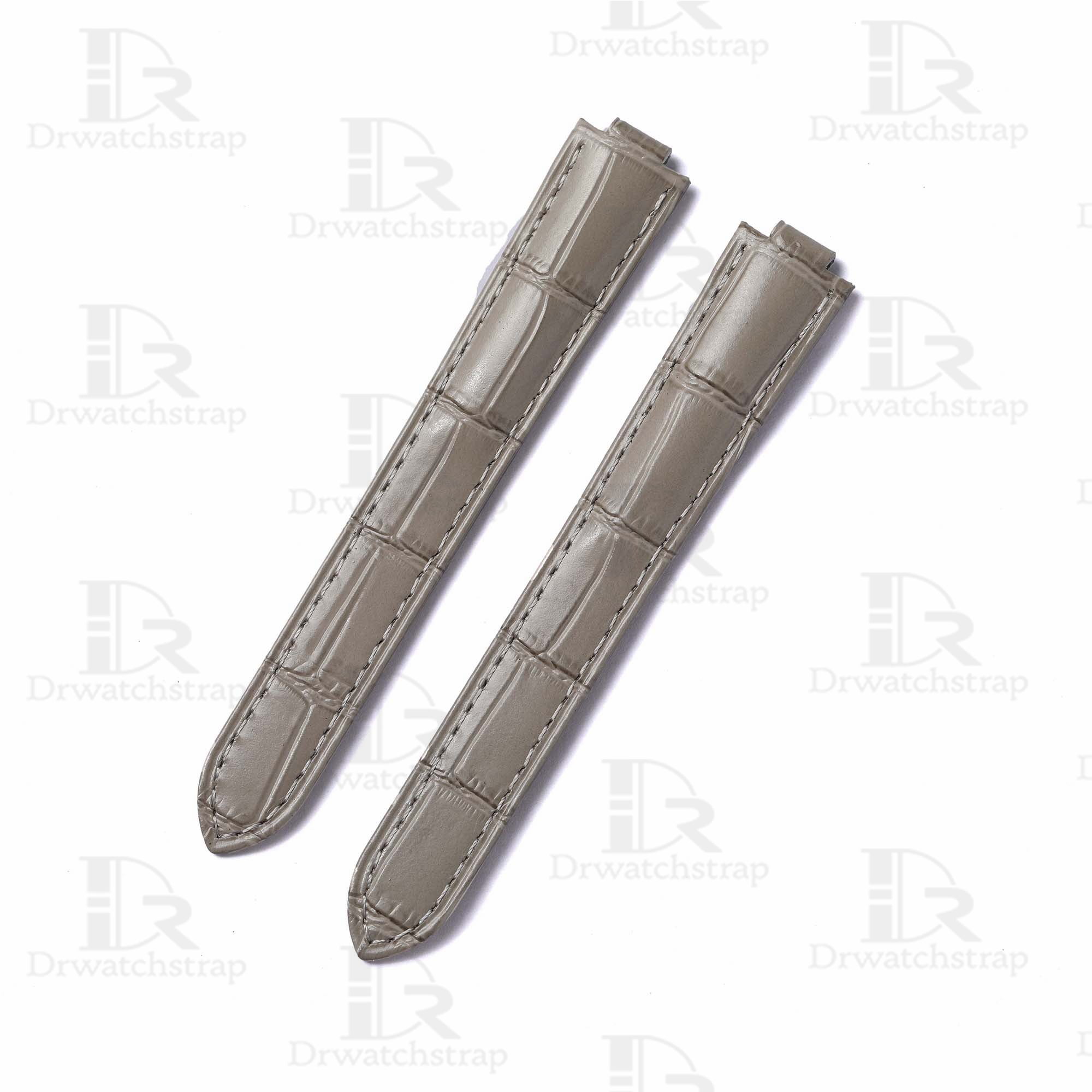 Buy custom Cartier Ballon Bleu Grey leather watch strap 14mm 16mm 18mm 20mm 22mm replacement for sale