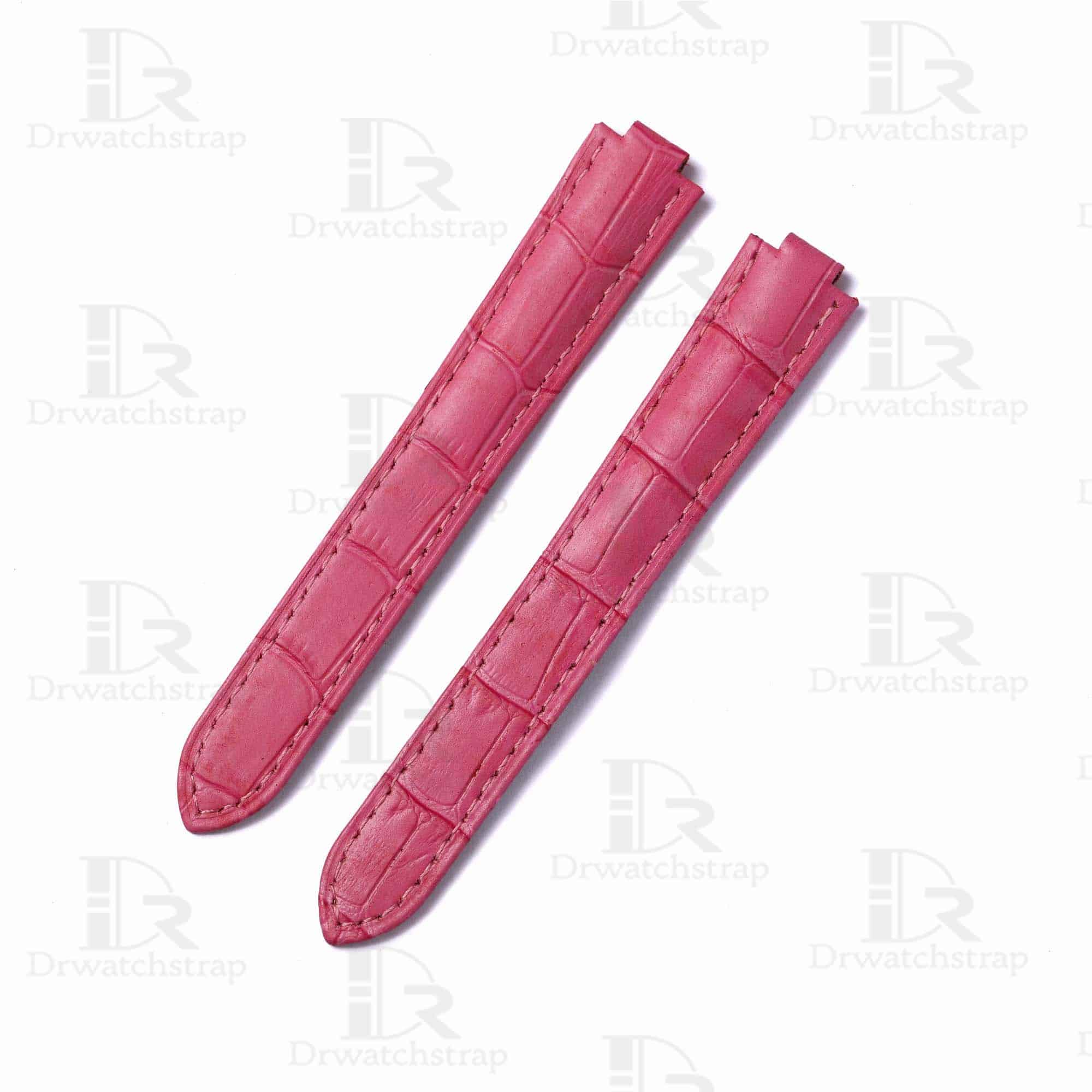 Buy custom Cartier Ballon Bleu Pink leather watch band 14mm 16mm 18mm 20mm 22mm replacement for sale