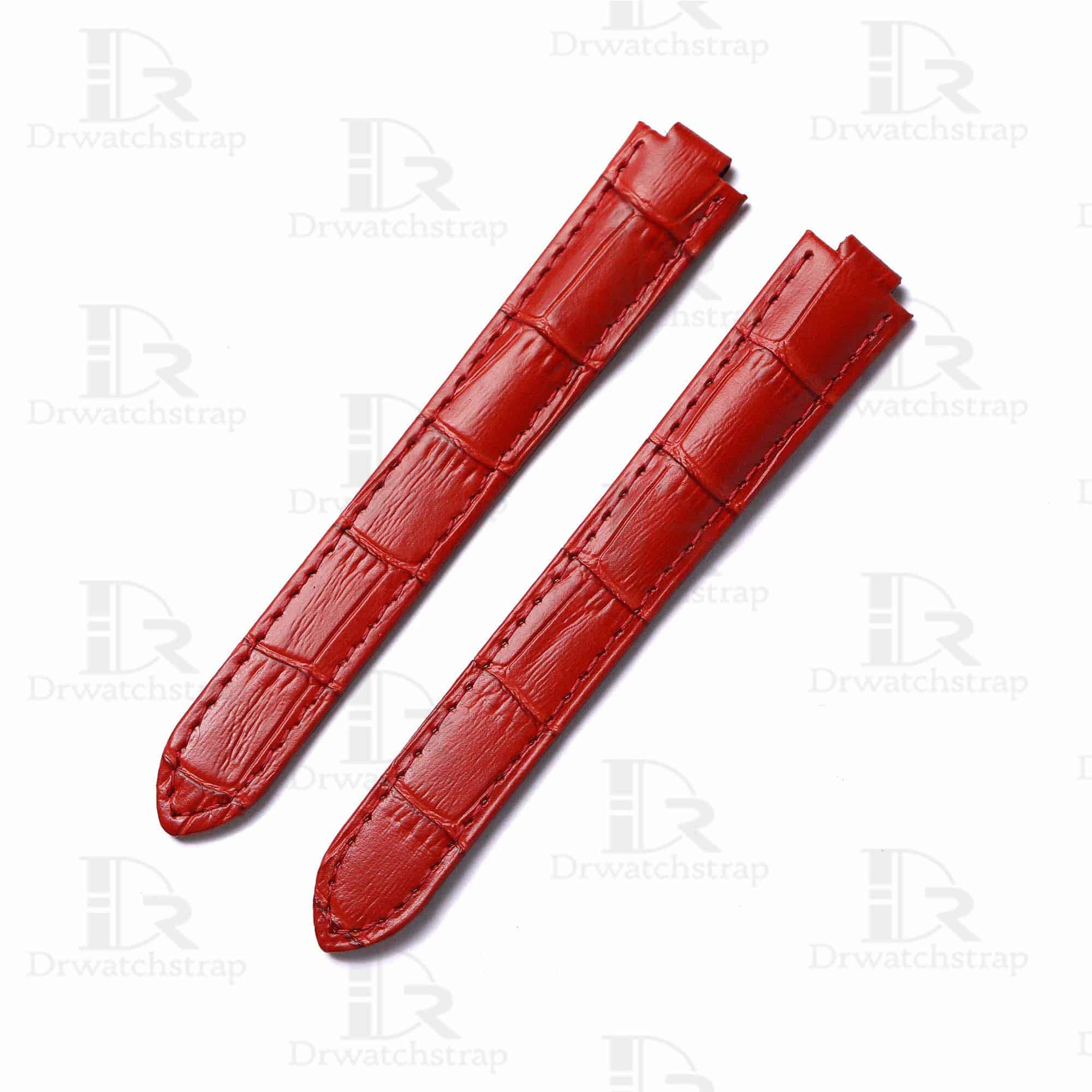 Buy custom Cartier Ballon Bleu Red leather watchband 14mm 16mm 18mm 20mm 22mm replacement for sale