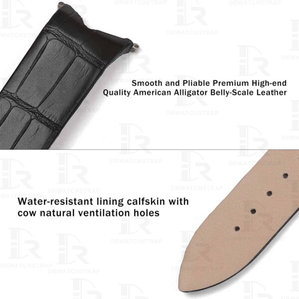 Buy custom Piaget Limelight Gala watch strap Black Alligator leather watch band for sale (3)