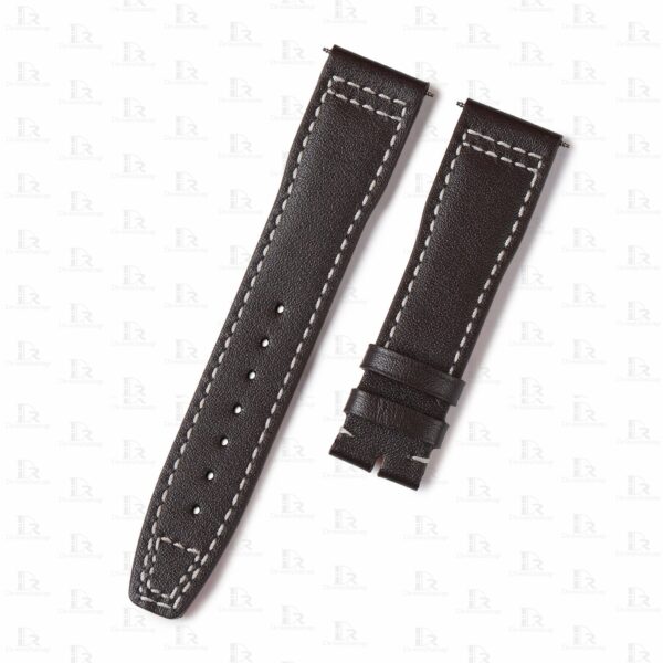 Handmade Santoni brown leather watch strap 21mm for IWC Pilot Spitfire Chronograph band