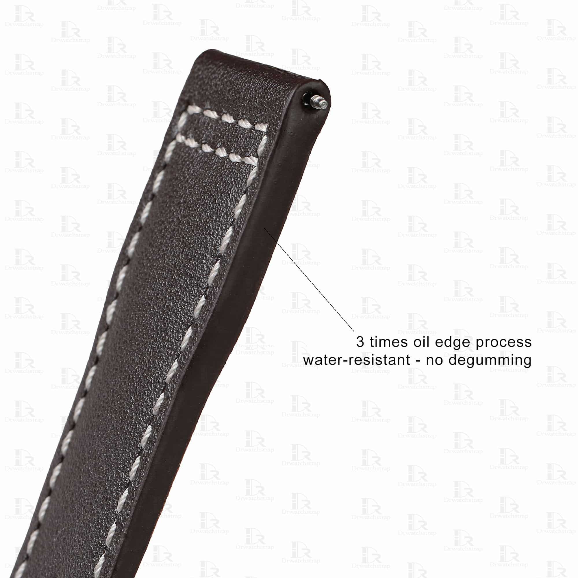 Handmade Santoni brown leather watch strap 21mm for IWC Pilot Spitfire Chronograph band