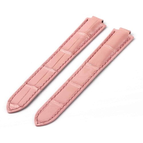 Genuine premium custom American Alligator Belly-scale Pink leather watch strap & watch band replacement for Cartier Ballon Bleu Lady Medium Men Large Chronograph Cartier watches online - Buy and shop the high-end best quality straps and watchbands from dr watchstrap at a low price