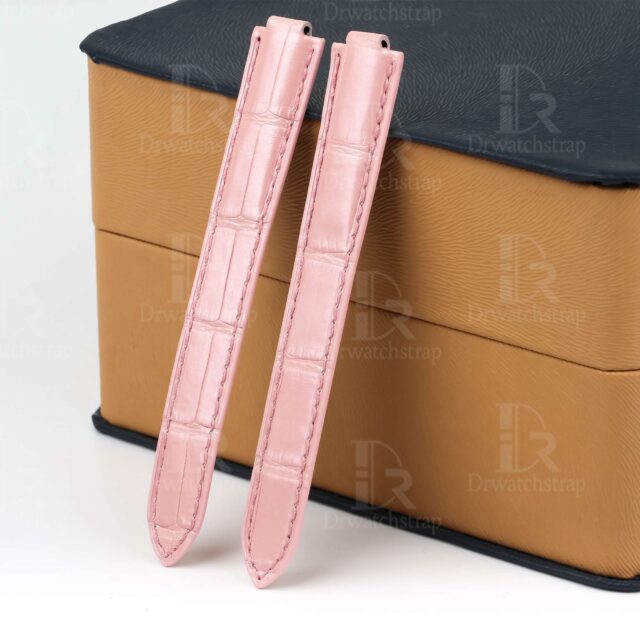 Genuine premium custom American Alligator Belly-scale Pink leather watch strap & watch band replacement for Cartier Ballon Bleu Lady Medium Men Large Chronograph Cartier watches online - Buy and shop the high-end best quality straps and watchbands from dr watchstrap at a low price