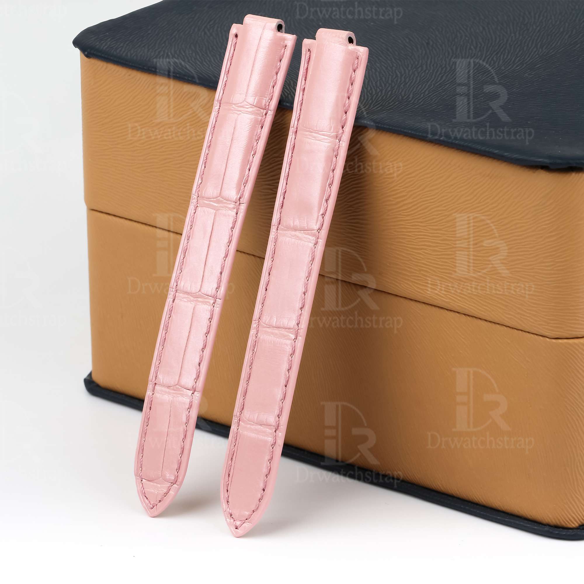 Genuine premium custom American Alligator Belly-scale Pink leather watch strap & watch band replacement for Cartier Ballon Bleu Lady Medium Men Large Chronograph Cartier watches online - Buy and shop the high-end best quality straps and watchbands from dr watchstrap at a low price