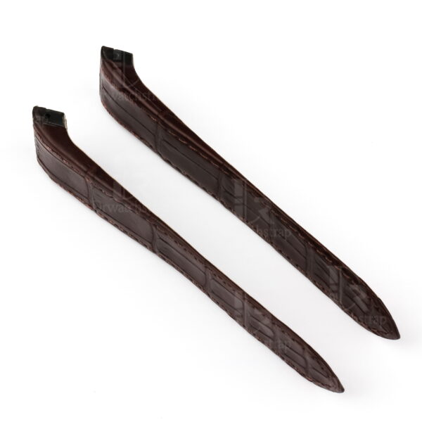 Custom handmade best quality replacement Brown America Alligator Leather Cartier Santos 100 watch straps and watch bands Cartier Santos 100 Midsize Large Chronograph XL size watches - OEM aftermarket high-end leather watchbands online at a low price