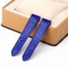 Custom handmade best quality replacement Blue America Alligator Leather Cartier Santos 100 watch straps and watch bands Cartier Santos 100 Midsize Large Chronograph XL size watches - OEM aftermarket high-end leather watchbands online at a low price