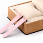 Cartier Santos 100 replacement leather watch straps Pink America Crocodile leather 100% Handmade for sale