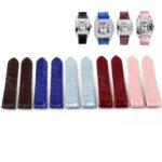 Handmade Blue America Alligator Leather watch straps replacement for Cartier Santos 100