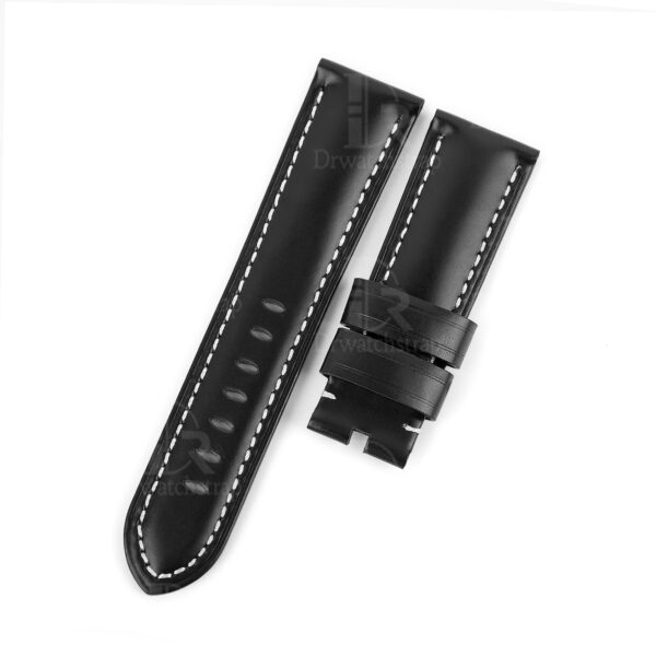 Premium aftermarket best OEM handmade Black Panerai calfskin leather Strap and watch band replacement 22mm 24mm for Panerai Luminor Due luxury watches from dr watchstrap for sale - Shop the premium calf leather material wholesale straps and watchbands online at a low price