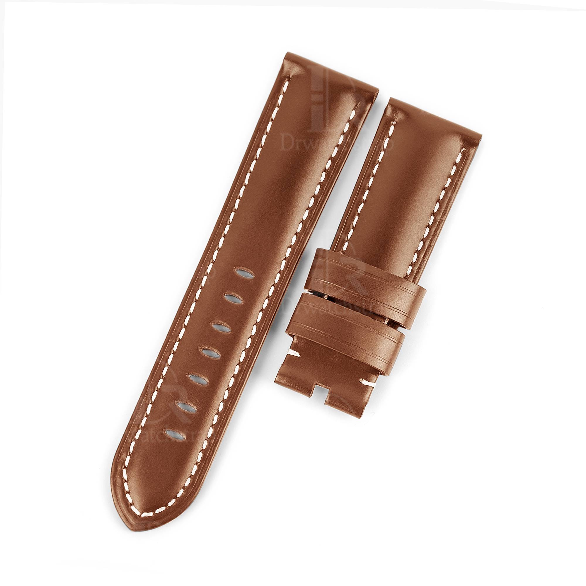 Premium aftermarket best OEM handmade Brown Panerai calfskin leather Strap and watch band replacement 22mm 24mm for Panerai Luminor Due luxury watches from dr watchstrap for sale - Shop the premium calf leather material wholesale straps and watchbands online at a low price
